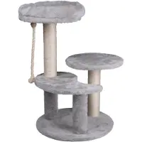 Pet Comfort Kratzbaum - Katzenbaum - 62 cm - 3 Plattformen - Spielseil - Sisal - Grau