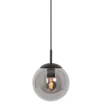 Steinhauer Hängeleuchte Bollique, schwarz, Ø 20 cm, Glas, 1-fl., Kugel