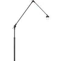Steinhauer Prestige Chic Modern Stehleuchte - 1-Light - drehbar, neigbar & ausziehbar bis zu 250 cm - E27 - 35x100 cm - Wohnzimmer/Büro - Mattschwarz