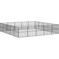 DKD Home Decor Hundelaufstall 20-tlg. Schwarz Verzinkter Stahl