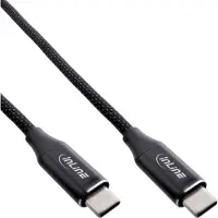 InLine Magnetic USB-C Kabel, USB-C Stecker/Stecker, 100W, schwarz, 2m, 2 m, USB C, USB C, USB 2.0, 0,48 Gbit/s, Schwarz