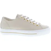 Paul green Damen Low Sneaker Beige Glattleder Größe: 4