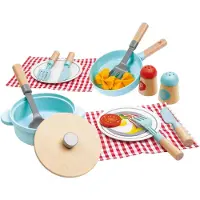 Hape Spiel-Kochgeschirr "Koch- & Servierset", bunt, Spielgeschirr, Kinder, Holz, Spiel-Kochgeschirr