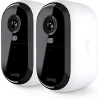 Arlo Essential 2K Outdoor Überwachungskamera, 2er Set, IP-Sicherheitskamera, Innen & Außen, Kabellos, FCC, CE, IC, EU RoHS, EU REACH, Decke/Wand, Schwarz, Weiß