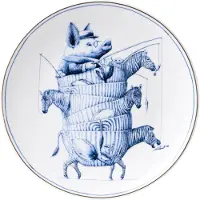 Heinen Delfts Blauw – Wandteller Redmer Hoekstra Zebra