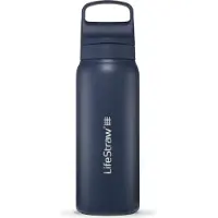 LifeStraw Go Aegean Sea GOST-650ML-AGSEA Stainless Steel, Wasserflasche mit 2-Stage Filter, 650 ml