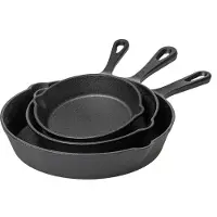 Blackwell Gusseisen-Bratpfannen-Set / Bratpfannen ø 16, 20 & 25 cm - ohne Antihaftbeschichtung
