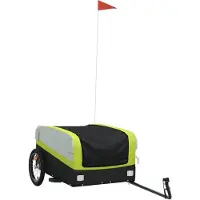 vidaXL Fahrradanhänger Schwarz und Grün 45 kg Eisen