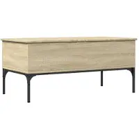 vidaXL Couchtisch Sonoma-Eiche 100x50x45 cm Holzwerkstoff und Metall