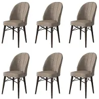 Skye Decor , Ritim - Cappuccino, Brown, Stuhlset (6-teilig), 100 % METALL, Cappuccino, 44 x 42 x 96 cm