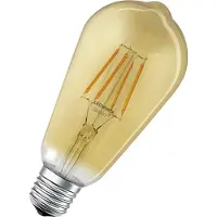 Ledvance Smarte LED-Lampe mit ZigBee, Sockel E27, Dimmbar, Warmweiß (2400K), Goldene Edisonform, Klares Filament, Ersatz für 55W-Glühbirnen, steuerbar mit Systemen wie Alexa, Google oder Hue, 1er-Pack