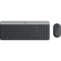 Logitech MK470 Slim Combo – kabelloses Tastatur-Maus-Set, Volle Größe (100%), Kabellos, RF Wireless, QWERTY, Graphit, Maus enthalten