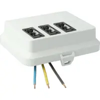 Kaiser AT7705 Steckbar Frontteil AK2, WAGO WINSTA MIDI, in:3pol H07V-U, out:3x 3pol sw L1, 125x100x42 mm, lichtgrau - 10 Stück