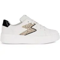 Geox J Mikiroshi Girl Kinderschuhe Jungen Halbschuhe Schnürer Weiß Freizeit