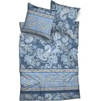 Casatex Bettwäsche "Sentta", blau, B/L: 155cm x 220cm, 1 Stk., 1 Stk., Satin, B/L: 80cm x 80cm, 2 Stk., Satin, Obermaterial: 100% Baumwolle, Bettwäsche, Bettwäsche, harmonisches Paisleydessin