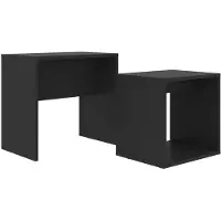 vidaXL Couchtisch-Set Schwarz 48x30x45 cm Holzwerkstoff