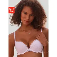 Vivance Push-up-BH , Damen, Gr. 75, Cup AA, weiß, Microtouch, Obermaterial: 60% Polyamid, 35% Polyester, 5% Elasthan, BHs Push-up-BH, rundherum mit floraler Spitze, Dessous, Topseller