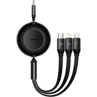 Baseus Bright Mirror 4, USB-C 3-in-1-Kabel für Micro-USB/USB-C/Lightning 100 W/3,5 A 1,1 m (Schwarz)