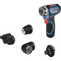 Bosch Powertools Akku-Bohrschrauber GSR 12V-35 FC, mit 2 x 3.0 Ah Li-Ion Akku, 4 Aufsätze, L-BOXX