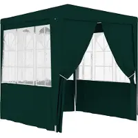 The Living Store Profi-Partyzelt mit Seitenwänden 2,5×2,5m Grün 90 g/m²