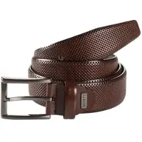 MONTI Ledergürtel "DUBLIN", Herren, Gr. 85, braun, Rindsleder, Strukturmuster, unifarben, Gürtel Ledergürtel, mit Lochstruktur