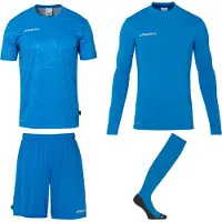 Uhlsport Prediction Torwart Set 128 fluo blau