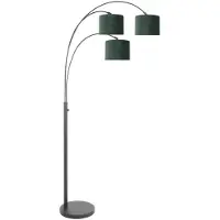 Steinhauer Stehlampe Sparkled Light schwarz mit grünen Kappen