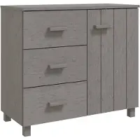 vidaXL Sideboard HAMAR Hellgrau 90x40x80 cm Massivholz Kiefer