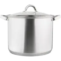 Altom Induktionsgeeigneter 12,5l Edelstahl Kochtopf mit Glasdeckel, spülmaschinenfest & langlebig