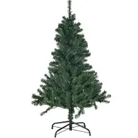 Costway 150cm LED Künstlicher Weihnachtsbaum, Tannenbaum mit 600 PVC Spitzen, 150 LEDs, 11 Lichtmodi, 5 Farbwechsel & Metallständer, Christbaum Grün