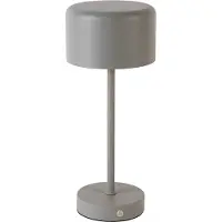 TRIO Leuchten - Moderne Tischlampe grau wiederaufladbar - Poppie Touch-funktion Dimmer I Dimmbar I Wohnzimmer I Schlafzimmer - Stahl Rund - I (nicht austauschbare) LED