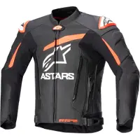 Alpinestars GP Plus V4 Motorrad Lederjacke, schwarz/rot/weiß, 58