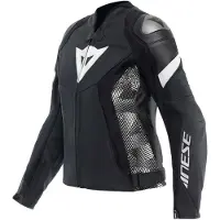 Dainese Avro 5 WMN Leather Schwarz Weiß Jacke Größe 42