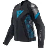 Dainese Outlet Avro 5 Damen Motorrad Lederjacke, schwarz/blau, 44
