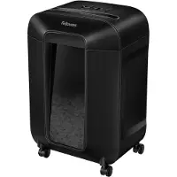 Fellowes Aktenvernichter Powershred LX 85, Partikelschnitt 4 x 40 mm, P-4, 19 l, 12 Blatt Schnittleistung, mit Rollen, schwarz