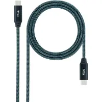 Nanocable 10.01.4301-COMB, 1 m, USB C, USB C, USB4 Gen 2x2, 20 Gbit/s, Türkis, Schwarz, Grau