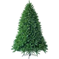 Costway 180cm Künstlicher Weihnachtsbaum, Tannenbaum mit Metallständer, Christbaum PVC Nadeln, Kunstbaum Weihnachten Klappsystem, grün