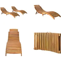 vidaXL Sonnenliegen 2 Stk. Massivholz Akazie - Sonnenliege - Sonnenliegen - Sonnenliege Holz - Sonnenliege Massivholz