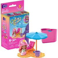 Mattel Mega Construx Barbie: Color Reveal – Mini-Puppe für einen Tag am Strand (HHP88)