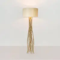 Holländer Stehleuchte Capri, gold/ecru, Höhe 155 cm, Eisen gehämmert