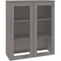 vidaXL Highboard-Oberteil HAMAR Hellgrau 85x35x100 cm Massivholz