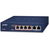 Planet FSD-604HP, Unmanaged, Fast Ethernet (10/100), Vollduplex, Power over Ethernet (PoE)