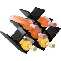 Kesper Weinregal aus Fasernplatten, für 8 Flaschen, Stilvolles Flaschenregal auch für die Aufbewahrung von Dosen, 1 Weinregal, Farbe: schwarz