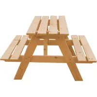 Timbela M012-1 Kindersitzgarnitur aus naturholz - H50 x 81 x 60 cm Stabile Kindersitzgruppe Outdoor - Kinder Gartenmöbel für drinnen und draußen