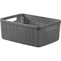 Curver Aufbewahrungsbox "Jute Recycling" S anthrazit – 6er Vorteilset