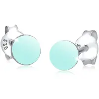 Elli Paar Ohrstecker "Ohrringe Rund Basic Geo 925 Silber Neuheit", blau (hellblau), Ohrringe, Damen, ohne Stein, Silber 925 (Sterlingsilber), Paar Ohrstecker