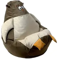 Go Gift Sako sack pouffe Sowa brown-beige XL 130 x 90 cm