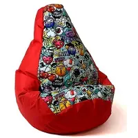 Go Gift Sako bag pouffe Pear print red-graffiti XXL 140 x 100 cm