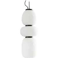 LUCANDE LED-Hängeleuchte Lucya, 3-flg., Glas, weiß, 64,5 cm