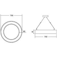 Brumberg Biro Circle Ring5 up/down Ø 75 cm on/off weiß 840